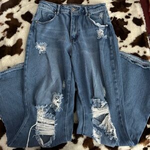 Distressed Flare Jeans